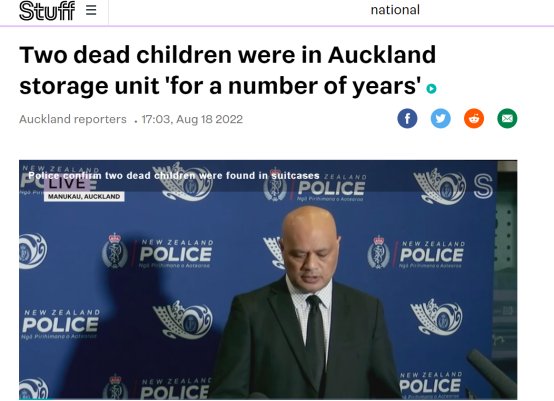 “行李箱藏尸案”震惊新西兰！警方：被发现的儿童可能已死亡很多年